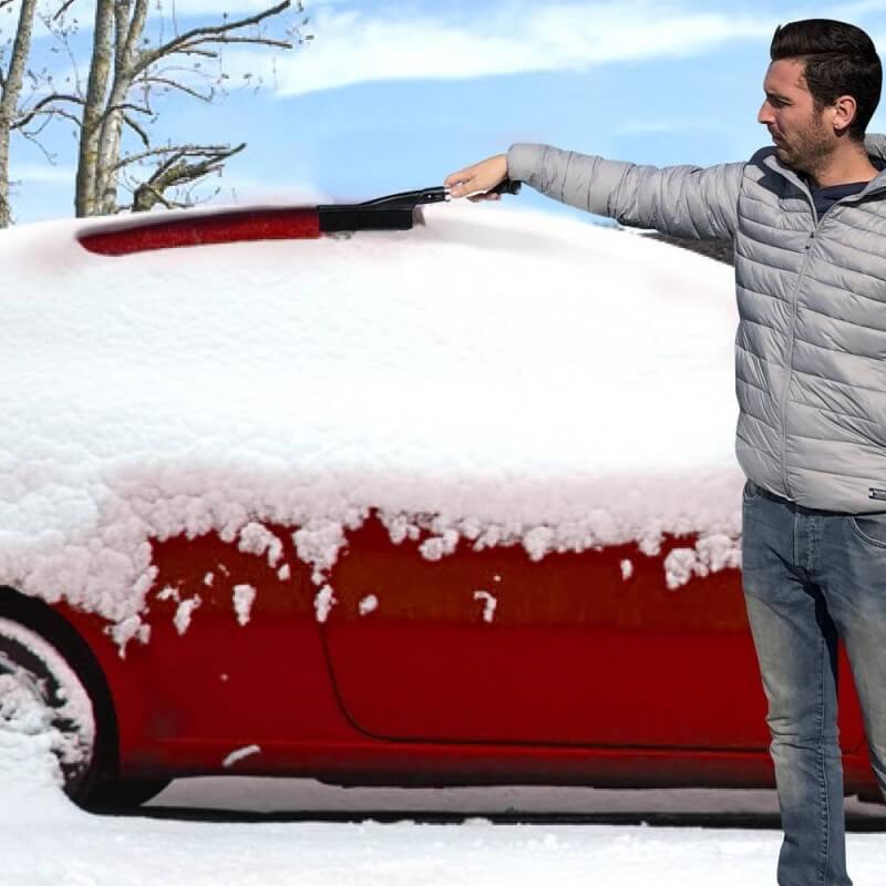 Grattoir à glace et brosse de voiture, grattoir à neige et brosse White
