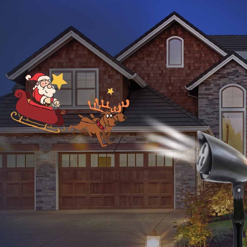 Projecteur LED intérieur / extérieur animation Père-Noël