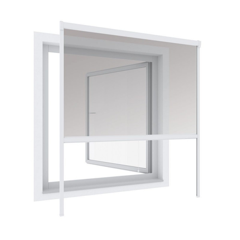 Moustiquaire de fenêtre en PVC blanc 125 x h.150 cm