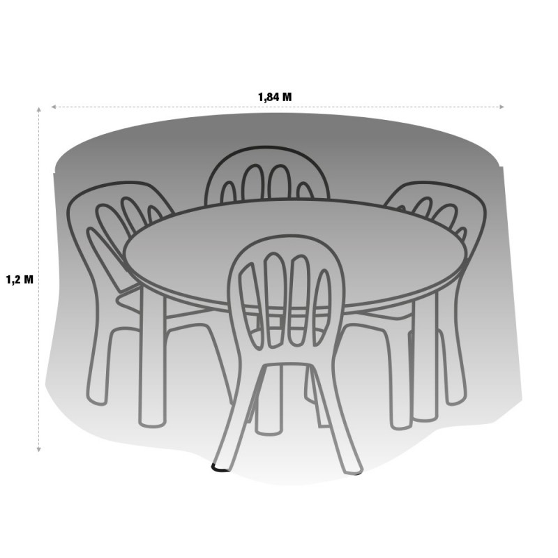 Housse de protection PVC pour table ronde de jardin 