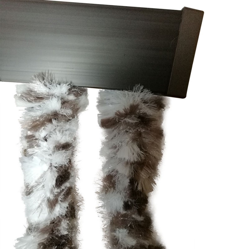 Rideau de porte chenille florence gris noir - 90 x 220 cm - Conforama