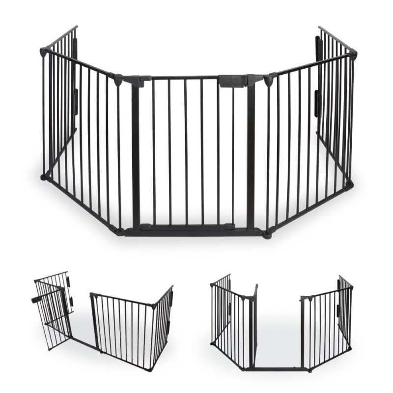 Barrière de sécurité pliante pour chien Barrière rétractable pour portail  d'escalier de sécurité pour chiens et bébé noir