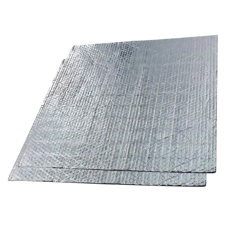 Plaque isolante à la chaleur carrée L 50 x l 50cm renforcée d'aluminium  PYROFEU